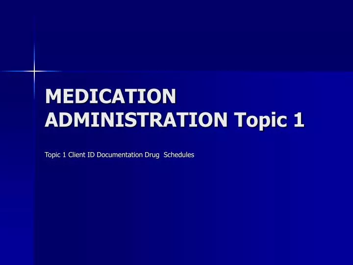 medication administration topic 1