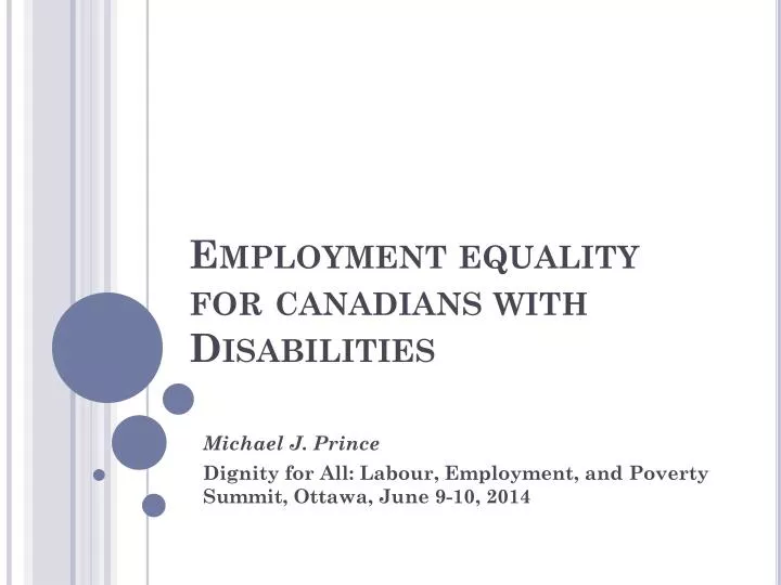 employment equality for canadians with disabilities