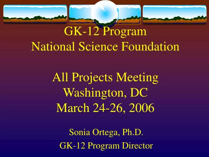 gk 12 program national science foundation all projects meeting washington dc march 24 26 2006