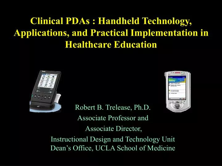 clinical pdas handheld technology applications and practical implementation in healthcare education