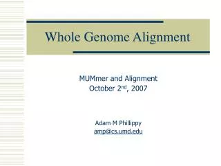 Whole Genome Alignment