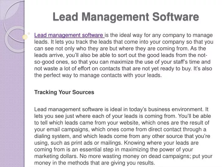 lead management software
