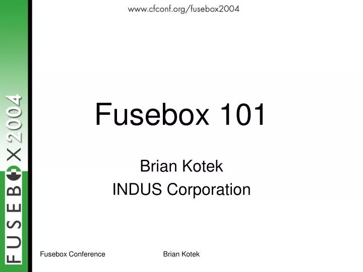 fusebox 101