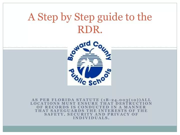 a step by step guide to the rdr