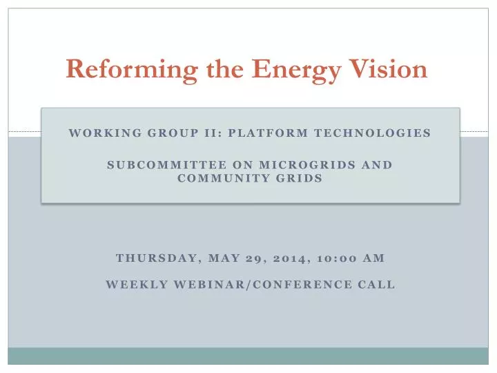 reforming the energy vision