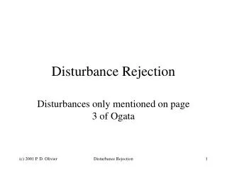 Disturbance Rejection