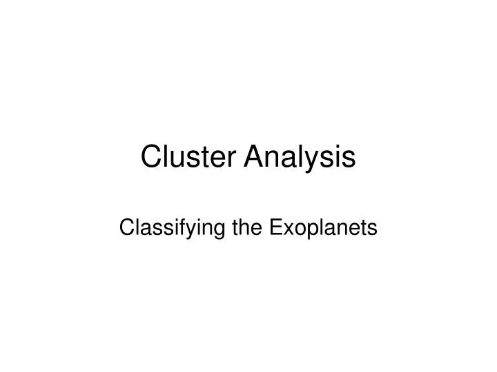 cluster analysis