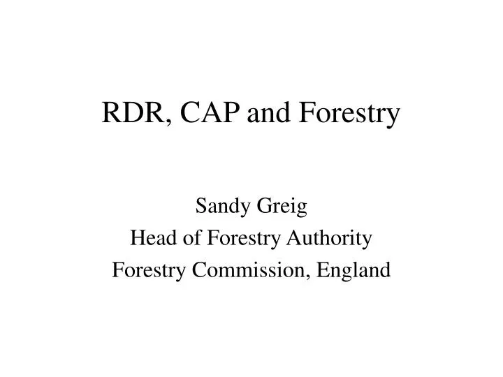 rdr cap and forestry
