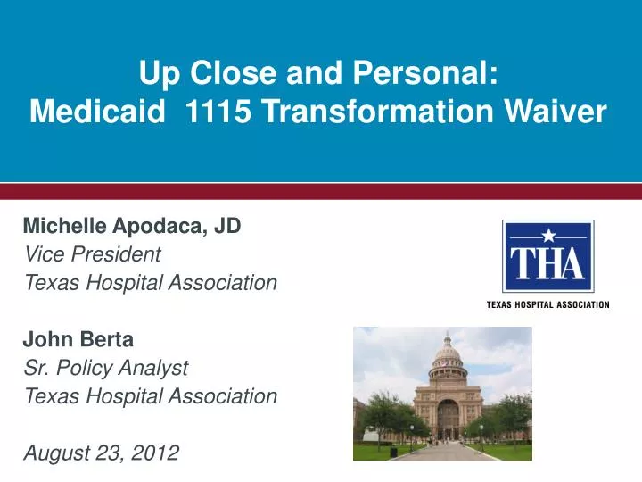 up close and personal medicaid 1115 transformation waiver