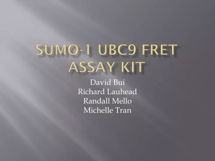sumo 1 ubc9 fret assay kit