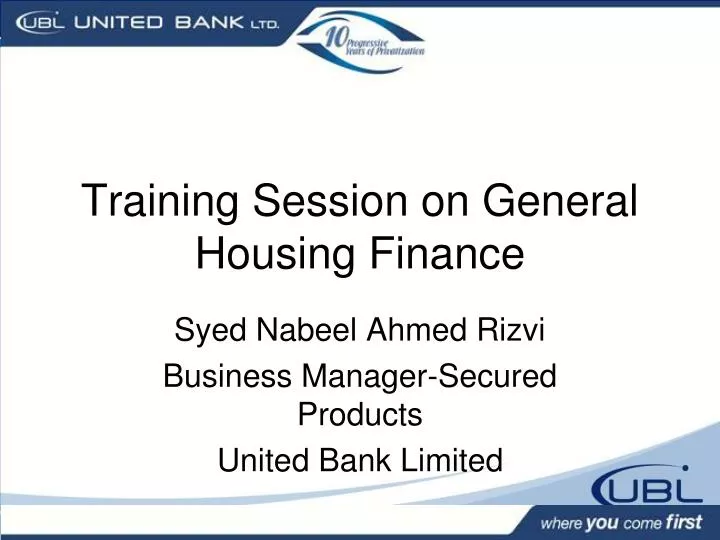 training session on general housing finance