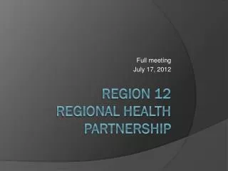 Region 12 Regional Health Partnership