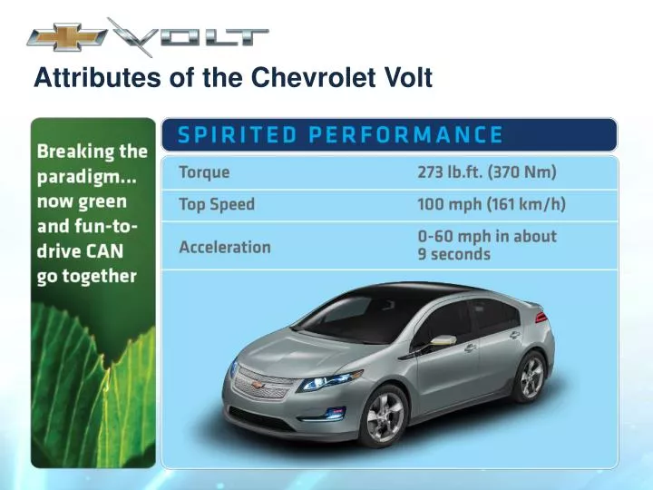 attributes of the chevrolet volt