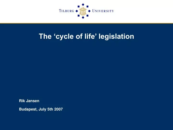 the cycle of life legislation