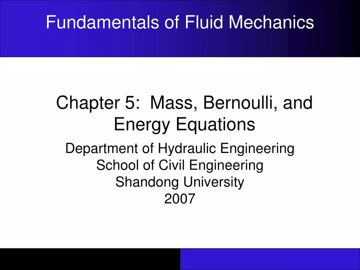 chapter 5 mass bernoulli and energy equations