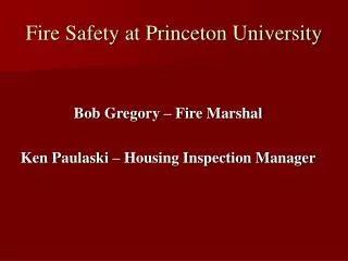 Fire Safety at Princeton University