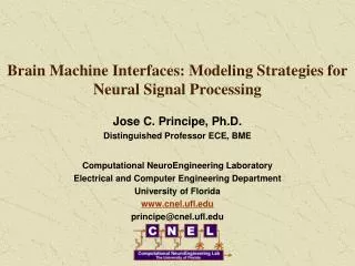 Brain Machine Interfaces: Modeling Strategies for Neural Signal Processing