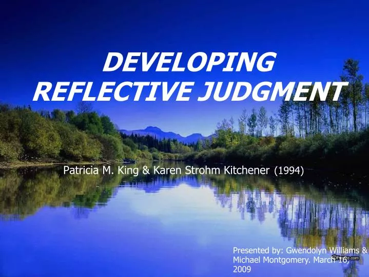 developing reflective judgment