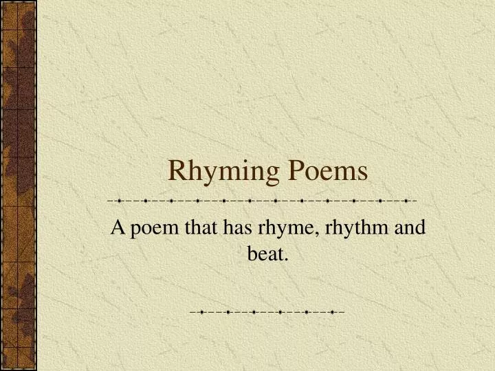 rhyming poems
