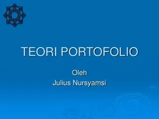 teori portofolio
