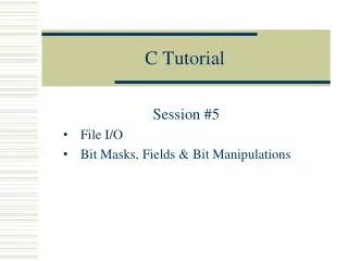 C Tutorial