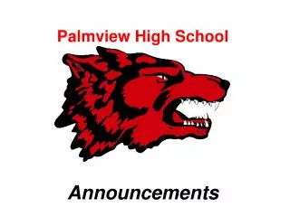 Palmview High School Announcements