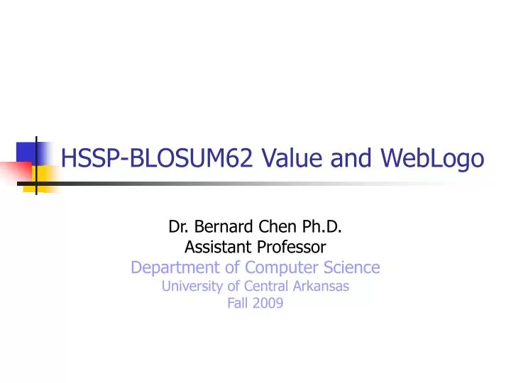 hssp blosum62 value and weblogo