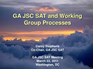 GA Joint Steering Committee