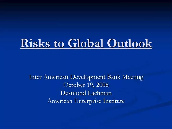 risks to global outlook