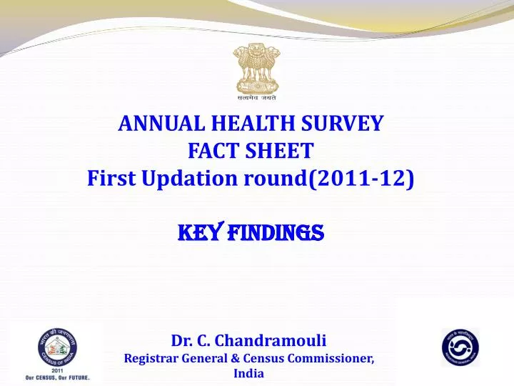 annual health survey fact sheet first updation round 2011 12 key findings