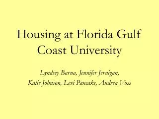 Housing at Florida Gulf Coast University