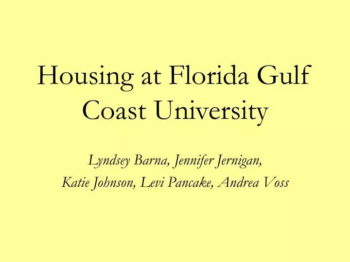 housing at florida gulf coast university