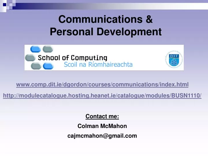 communications personal development