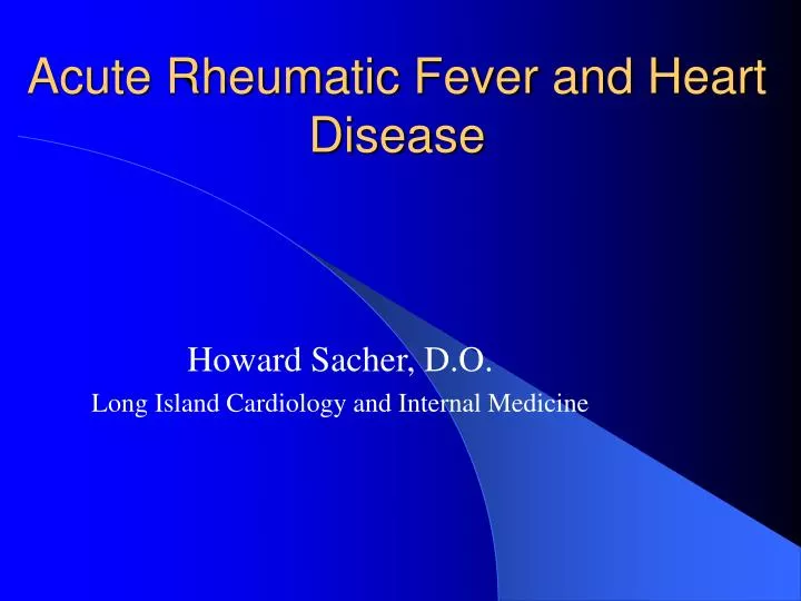 acute rheumatic fever and heart disease