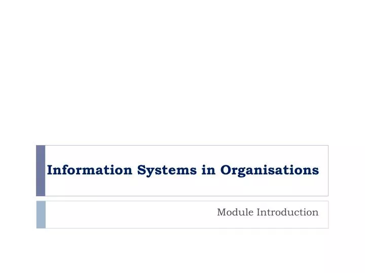 information systems in organisations