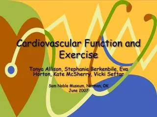 Cardiovascular Function and Exercise