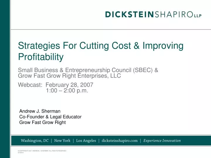 strategies for cutting cost improving profitability