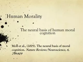Human Morality