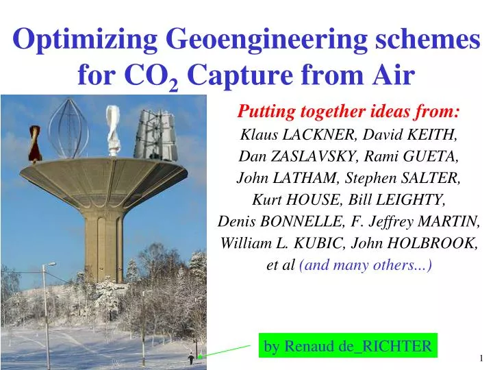 optimizing geoengineering schemes for co 2 capture from air