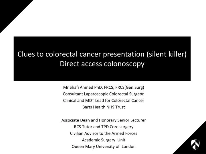 clues to colorectal cancer presentation silent killer direct access colonoscopy