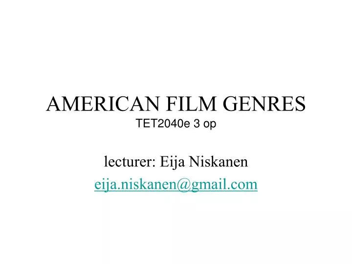 american film genres tet2040e 3 op