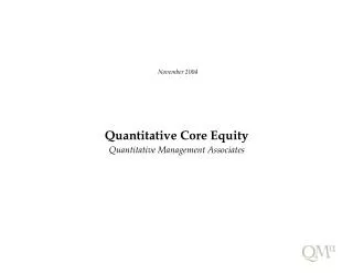 Quantitative Core Equity