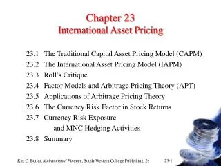 Chapter 23 International Asset Pricing