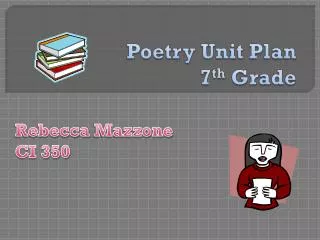 Poetry Unit Plan 7 th Grade