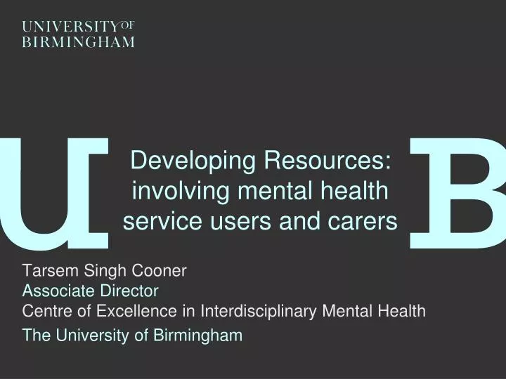 developing resources involving mental health service users and carers