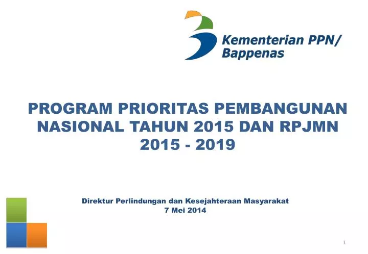 program prioritas pembangunan nasional tahun 2015 dan rpjmn 2015 2019