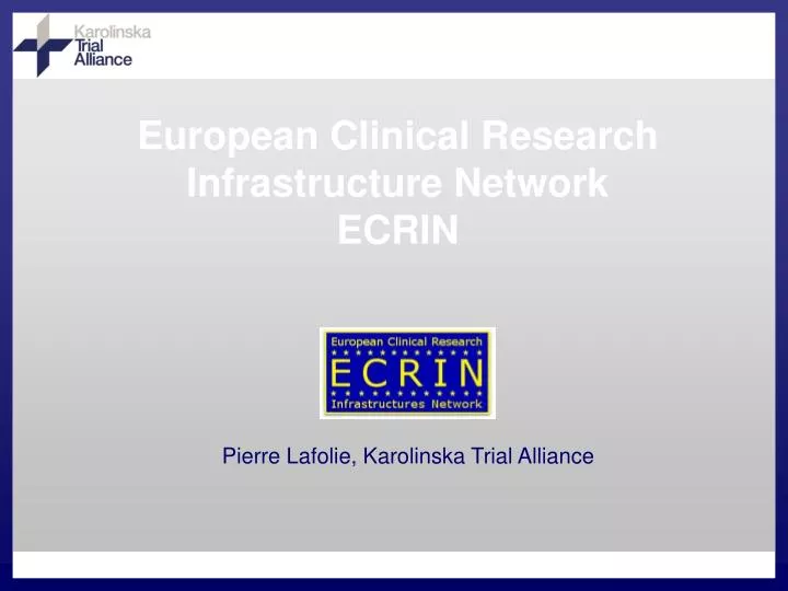 european clinical research infrastructure network ecrin