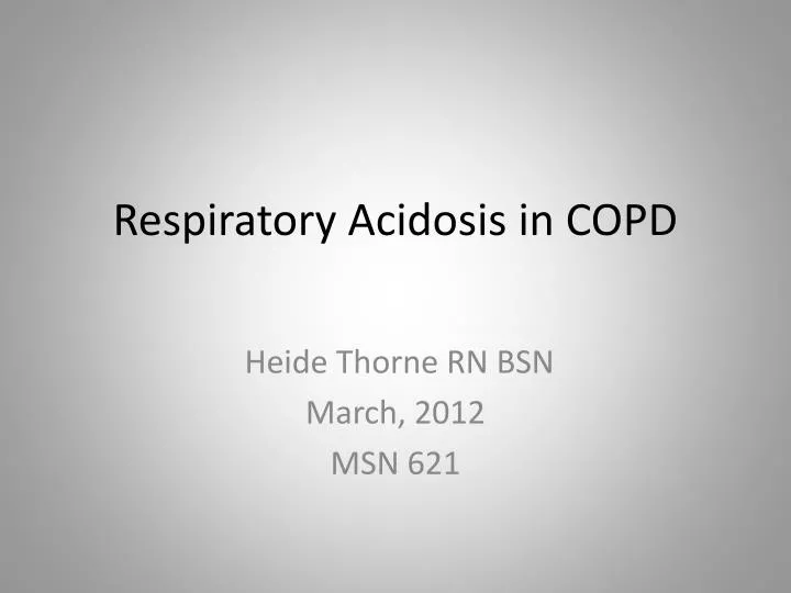 respiratory acidosis in copd