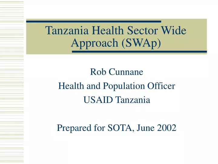 tanzania health sector wide approach swap