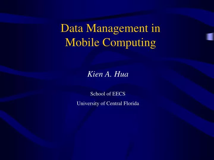 data management in mobile computing